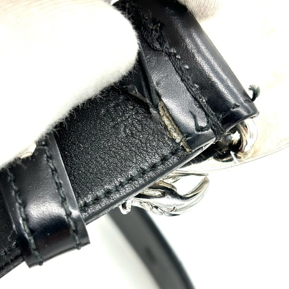 Prada Vintage Claw Buckle Black Leather Belt - Picture 7 of 12
